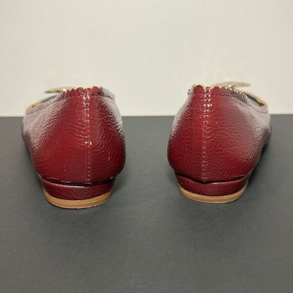 Womens ANNA Burgundy by LINDSAY PHILLIPS Patent Leather Ballet Flats / Size 7.5 - Picture 5 of 9